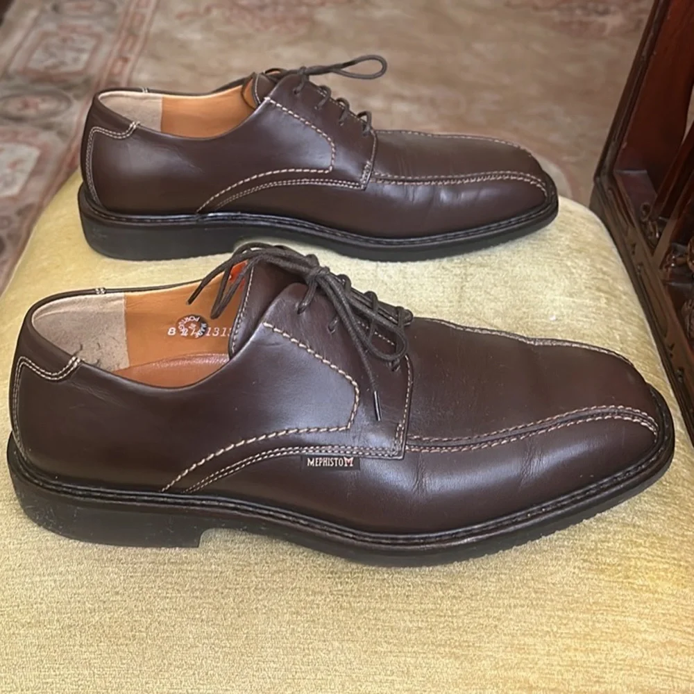 Mephisto Goodyear Welt Shoes Men's Size 10 Brown Casual Derby Oxford